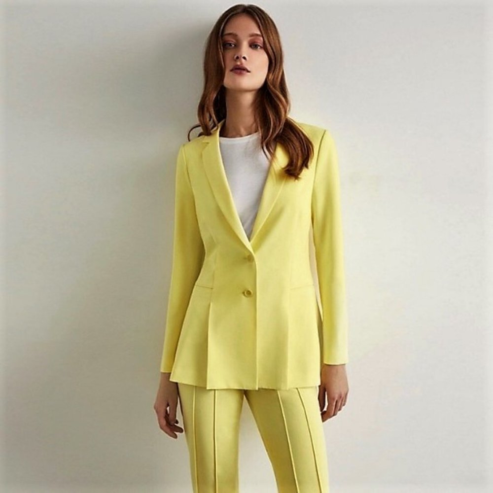 *NEW WITH TAGS* BCBGMaxAzria Pleated Peplum Limelight Yellow Blazer/Jacket XXS